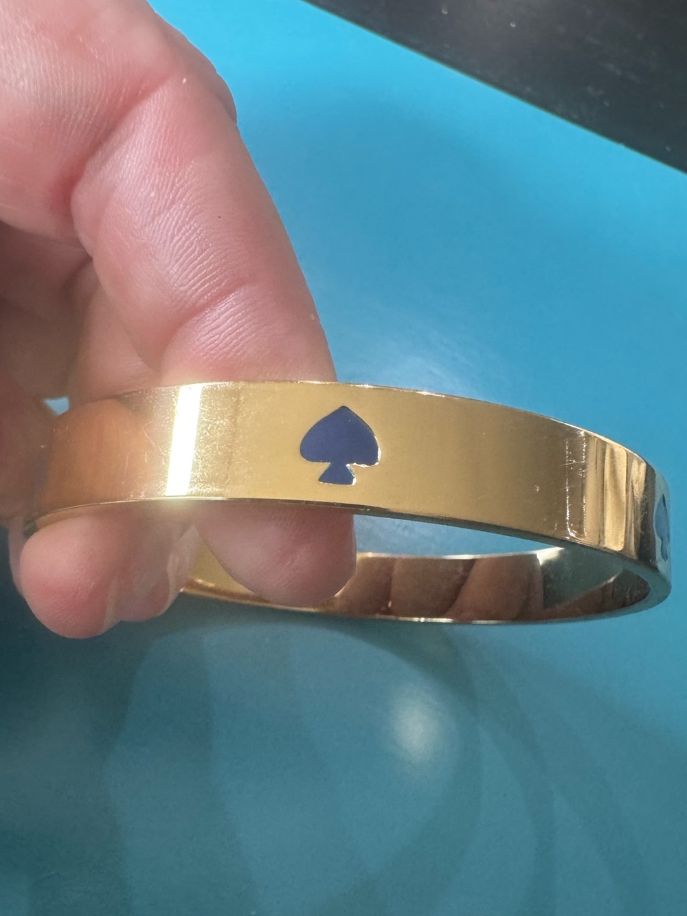 Kate Spade Bangle Bracelet with Navy Spade Accent